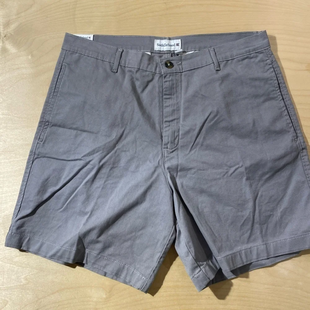 Saddlebred Men's Charcoal Flat Front Shorts 34 W (NE)